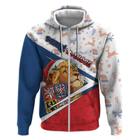 Czech Republic Christmas Hoodie The Lion With Coat Of Arms - Wonder Print Shop