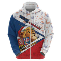 Czech Republic Christmas Hoodie The Lion With Coat Of Arms - Wonder Print Shop
