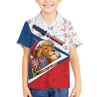 Czech Republic Christmas Kid Hawaiian Shirt The Lion With Coat Of Arms - Wonder Print Shop