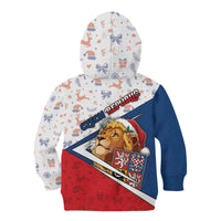 Czech Republic Christmas Kid Hoodie The Lion With Coat Of Arms - Wonder Print Shop