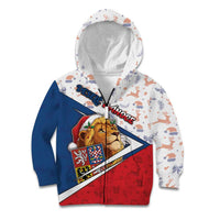 Czech Republic Christmas Kid Hoodie The Lion With Coat Of Arms - Wonder Print Shop