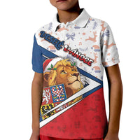 Czech Republic Christmas Kid Polo Shirt The Lion With Coat Of Arms - Wonder Print Shop
