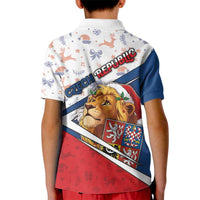 Czech Republic Christmas Kid Polo Shirt The Lion With Coat Of Arms - Wonder Print Shop