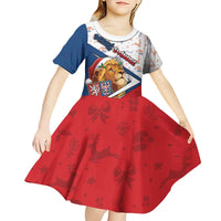 Czech Republic Christmas Kid Short Sleeve Dress The Lion With Coat Of Arms - Wonder Print Shop