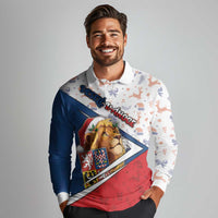 Czech Republic Christmas Long Sleeve Polo Shirt The Lion With Coat Of Arms - Wonder Print Shop