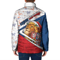 Czech Republic Christmas Padded Jacket The Lion With Coat Of Arms - Wonder Print Shop