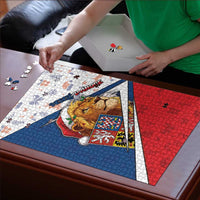 Czech Republic Christmas Puzzle The Lion With Coat Of Arms - Wonder Print Shop