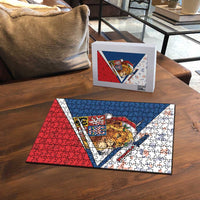 Czech Republic Christmas Puzzle The Lion With Coat Of Arms - Wonder Print Shop