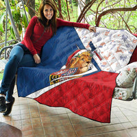 Czech Republic Christmas Quilt The Lion With Coat Of Arms - Wonder Print Shop