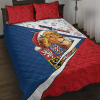 Czech Republic Christmas Quilt Bed Set The Lion With Coat Of Arms - Wonder Print Shop