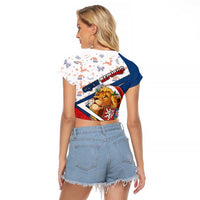 Czech Republic Christmas Raglan Cropped T Shirt The Lion With Coat Of Arms - Wonder Print Shop