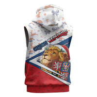 Czech Republic Christmas Sleeveless Zip Hoodie The Lion With Coat Of Arms - Wonder Print Shop