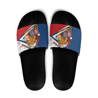 Czech Republic Christmas Slide Sandals The Lion With Coat Of Arms - Wonder Print Shop