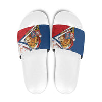 Czech Republic Christmas Slide Sandals The Lion With Coat Of Arms - Wonder Print Shop