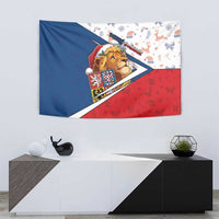 Czech Republic Christmas Tapestry The Lion With Coat Of Arms - Wonder Print Shop
