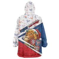 Czech Republic Christmas Wearable Blanket Hoodie The Lion With Coat Of Arms - Wonder Print Shop