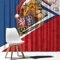 Czech Republic Christmas Window Curtain The Lion With Coat Of Arms - Wonder Print Shop