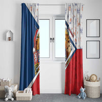 Czech Republic Christmas Window Curtain The Lion With Coat Of Arms - Wonder Print Shop