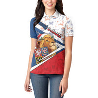 Czech Republic Christmas Women Polo Shirt The Lion With Coat Of Arms - Wonder Print Shop