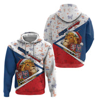 Czech Republic Christmas Zip Hoodie The Lion With Coat Of Arms - Wonder Print Shop