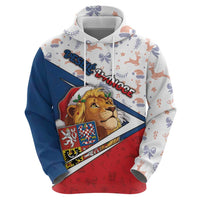 Czech Republic Christmas Zip Hoodie The Lion With Coat Of Arms - Wonder Print Shop