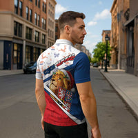 Czech Republic Christmas Zipper Polo Shirt The Lion With Coat Of Arms - Wonder Print Shop