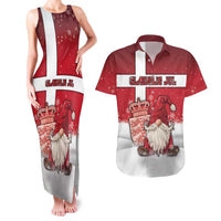 Denmark Christmas Couples Matching Tank Maxi Dress and Hawaiian Shirt Nisse Glaedelig Jul - Wonder Print Shop