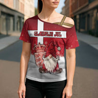 Denmark Christmas Cross Shoulder Shirt Nisse Glaedelig Jul - Wonder Print Shop