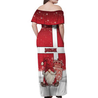 Denmark Christmas Family Matching Off Shoulder Maxi Dress and Hawaiian Shirt Nisse Glaedelig Jul - Wonder Print Shop