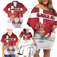 Denmark Christmas Family Matching Off Shoulder Short Dress and Hawaiian Shirt Nisse Glaedelig Jul - Wonder Print Shop