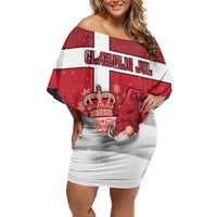 Denmark Christmas Family Matching Off Shoulder Short Dress and Hawaiian Shirt Nisse Glaedelig Jul - Wonder Print Shop