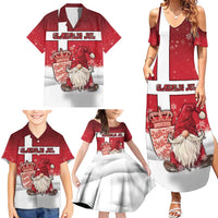 Denmark Christmas Family Matching Summer Maxi Dress and Hawaiian Shirt Nisse Glaedelig Jul - Wonder Print Shop