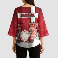 Denmark Christmas Kimono Sleeve Blouse Nisse Glaedelig Jul - Wonder Print Shop