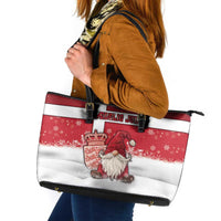 Denmark Christmas Leather Tote Bag Nisse Glaedelig Jul - Wonder Print Shop
