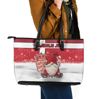 Denmark Christmas Leather Tote Bag Nisse Glaedelig Jul - Wonder Print Shop