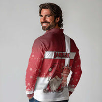 Denmark Christmas Long Sleeve Polo Shirt Nisse Glaedelig Jul - Wonder Print Shop
