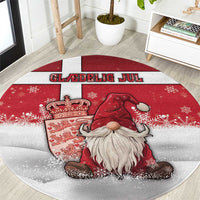 Denmark Christmas Round Carpet Nisse Glaedelig Jul - Wonder Print Shop