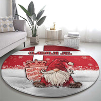 Denmark Christmas Round Carpet Nisse Glaedelig Jul - Wonder Print Shop