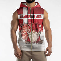 Denmark Christmas Sleeveless Zip Hoodie Nisse Glaedelig Jul - Wonder Print Shop