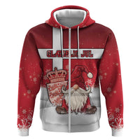 Denmark Christmas Zip Hoodie Nisse Glaedelig Jul - Wonder Print Shop