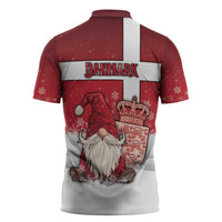 Denmark Christmas Zipper Polo Shirt Nisse Glaedelig Jul - Wonder Print Shop