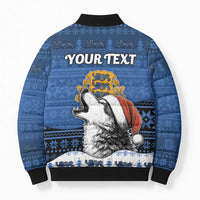 Personalized Estonia Christmas Bomber Puffer Jacket Haid Joule - Wonder Print Shop