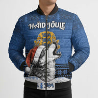 Personalized Estonia Christmas Bomber Puffer Jacket Haid Joule - Wonder Print Shop