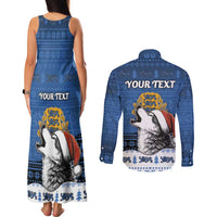 Personalized Estonia Christmas Couples Matching Tank Maxi Dress and Long Sleeve Button Shirt Haid Joule - Wonder Print Shop