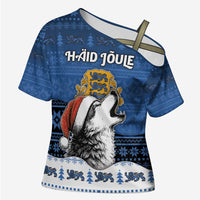Personalized Estonia Christmas Cross Shoulder Shirt Haid Joule - Wonder Print Shop
