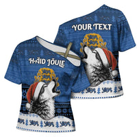 Personalized Estonia Christmas Cross Shoulder Shirt Haid Joule - Wonder Print Shop