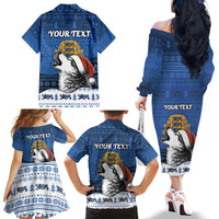 Personalized Estonia Christmas Family Matching Off The Shoulder Long Sleeve Dress and Hawaiian Shirt Haid Joule - Wonder Print Shop