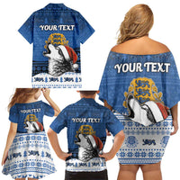 Personalized Estonia Christmas Family Matching Off Shoulder Short Dress and Hawaiian Shirt Haid Joule - Wonder Print Shop