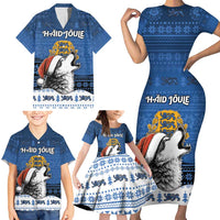 Personalized Estonia Christmas Family Matching Short Sleeve Bodycon Dress and Hawaiian Shirt Haid Joule - Wonder Print Shop