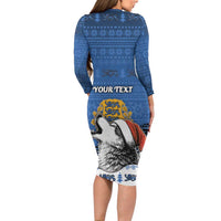 Personalized Estonia Christmas Long Sleeve Bodycon Dress Haid Joule - Wonder Print Shop